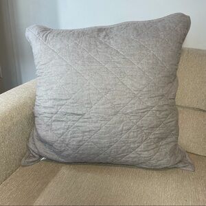 Nordstrom | Grey Quilted Large Throw Pillow Cover 25"x25"
